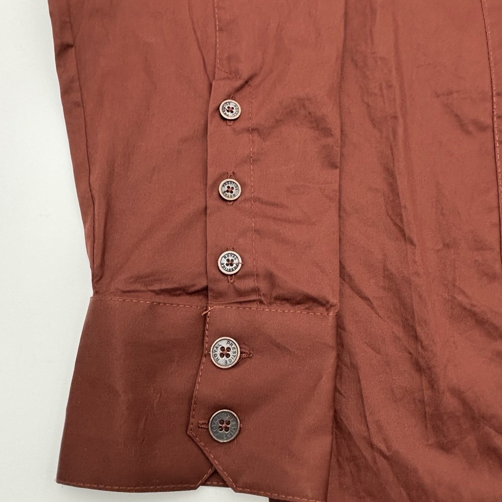 Royal Prestige Mens XL Shirt NWT Brown Cotton Military Streetwear Biker Buckle - Picture 12 of 16